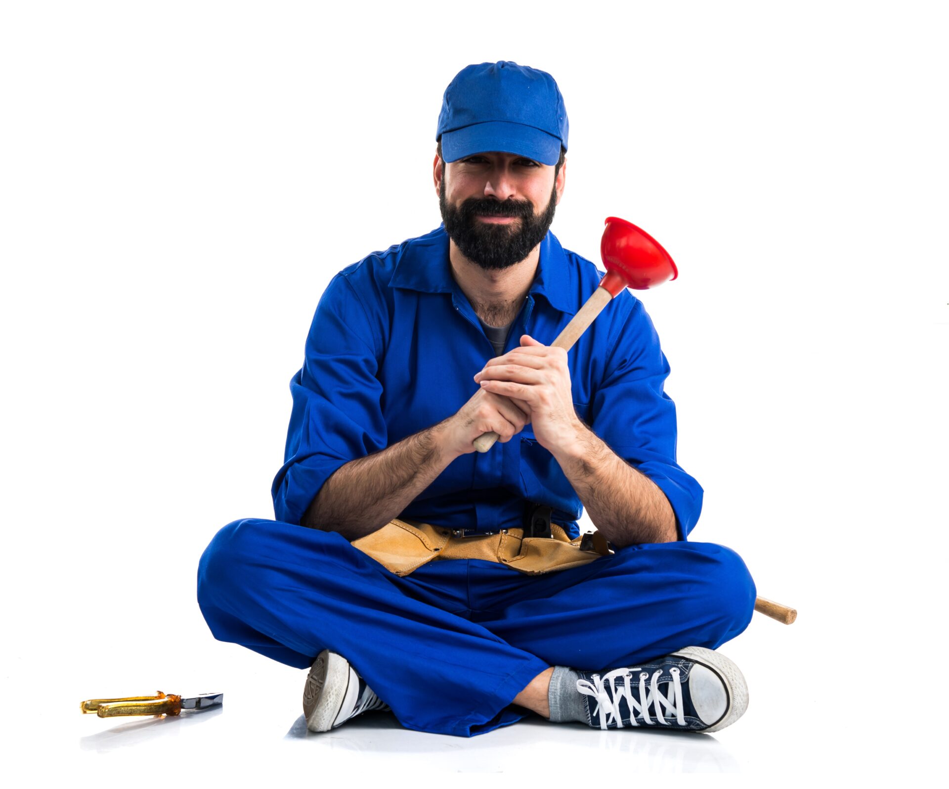 Plumber man with his plunger